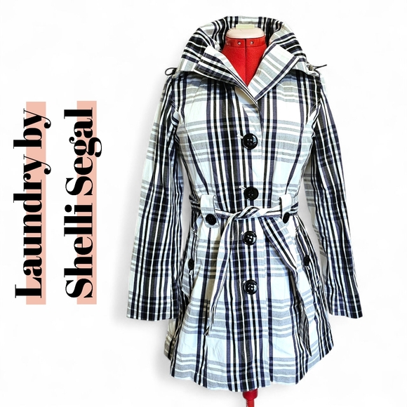 Laundry By Shelli Segal Jackets & Blazers - HP🎉 Laundry by Shelli Segal Plaid Trench Coat - Size M